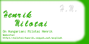 henrik milotai business card